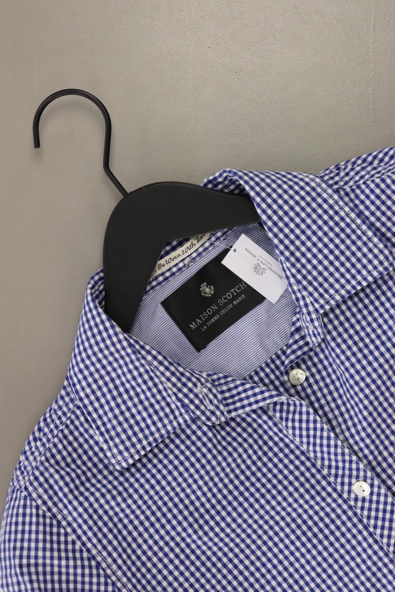 Maison Scotch Karobluse Gr. 38 kariert Langarm blau aus Baumwolle