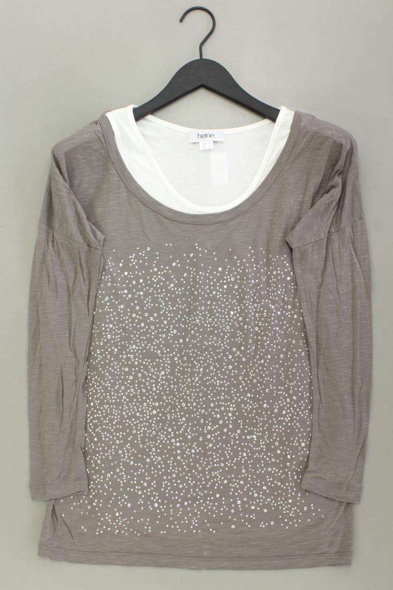 Heine Longsleeve-Shirt Gr. 38 Langarm braun aus Viskose