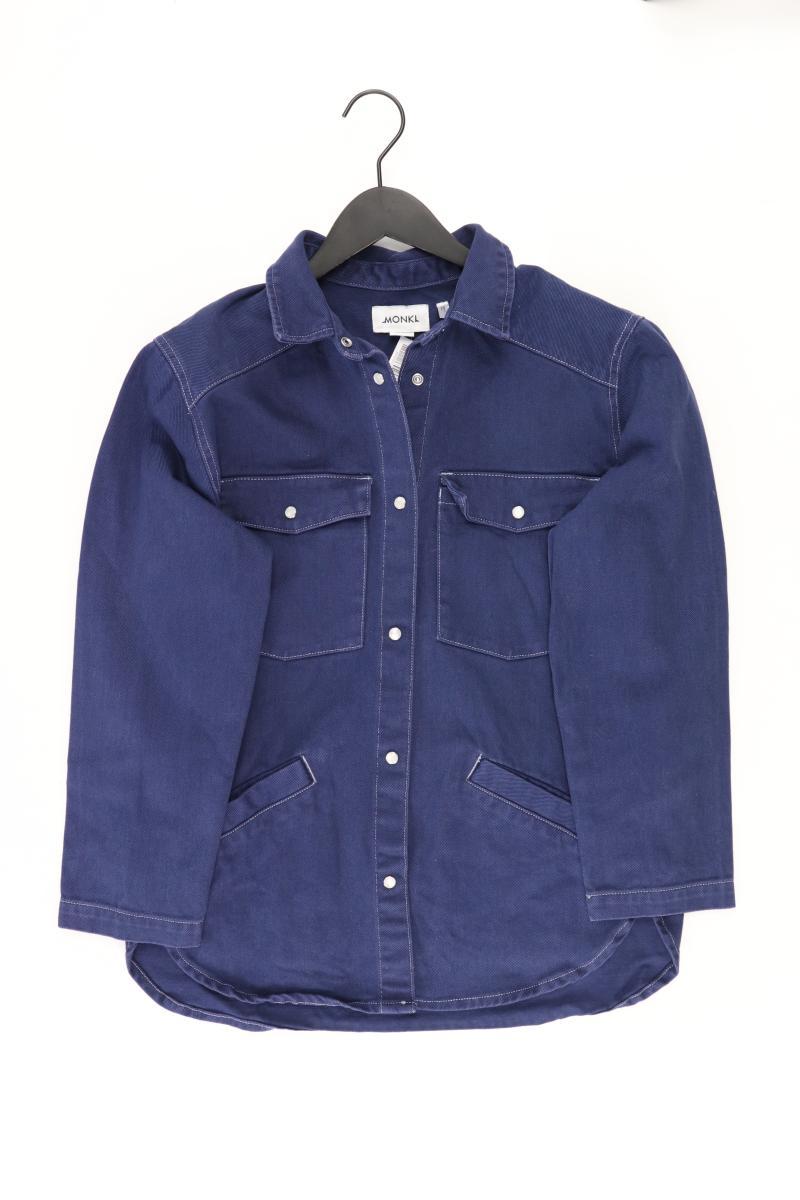 Monki Jeansbluse Gr. XS neuwertig Langarm blau aus Baumwolle
