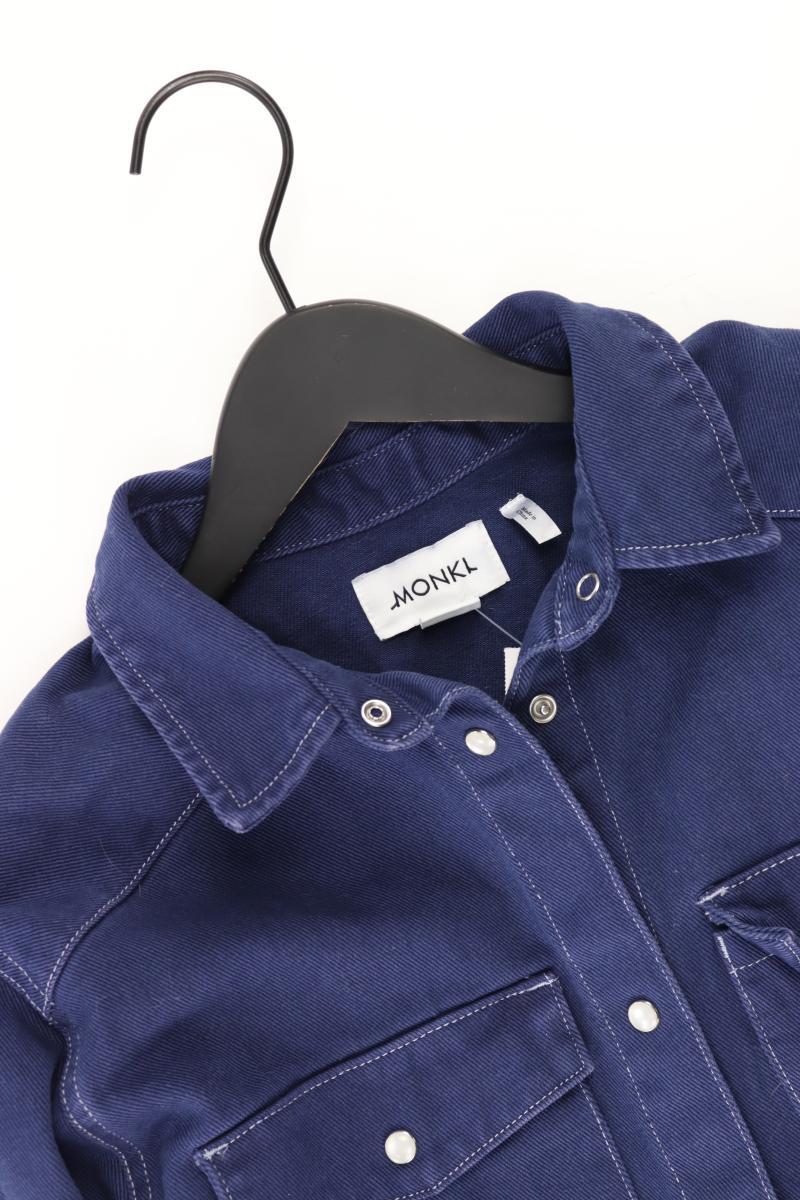Monki Jeansbluse Gr. XS neuwertig Langarm blau aus Baumwolle