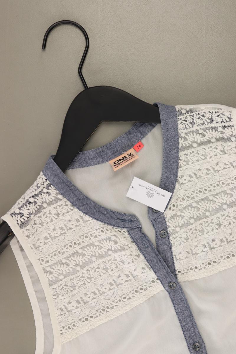 Only Ärmellose Bluse Gr. 34 weiß aus Polyester