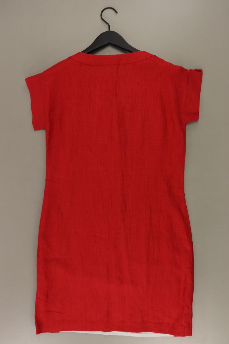 Aventures des Toiles Kurzarmkleid Gr. 38 mit Pailletten rot aus Leinen