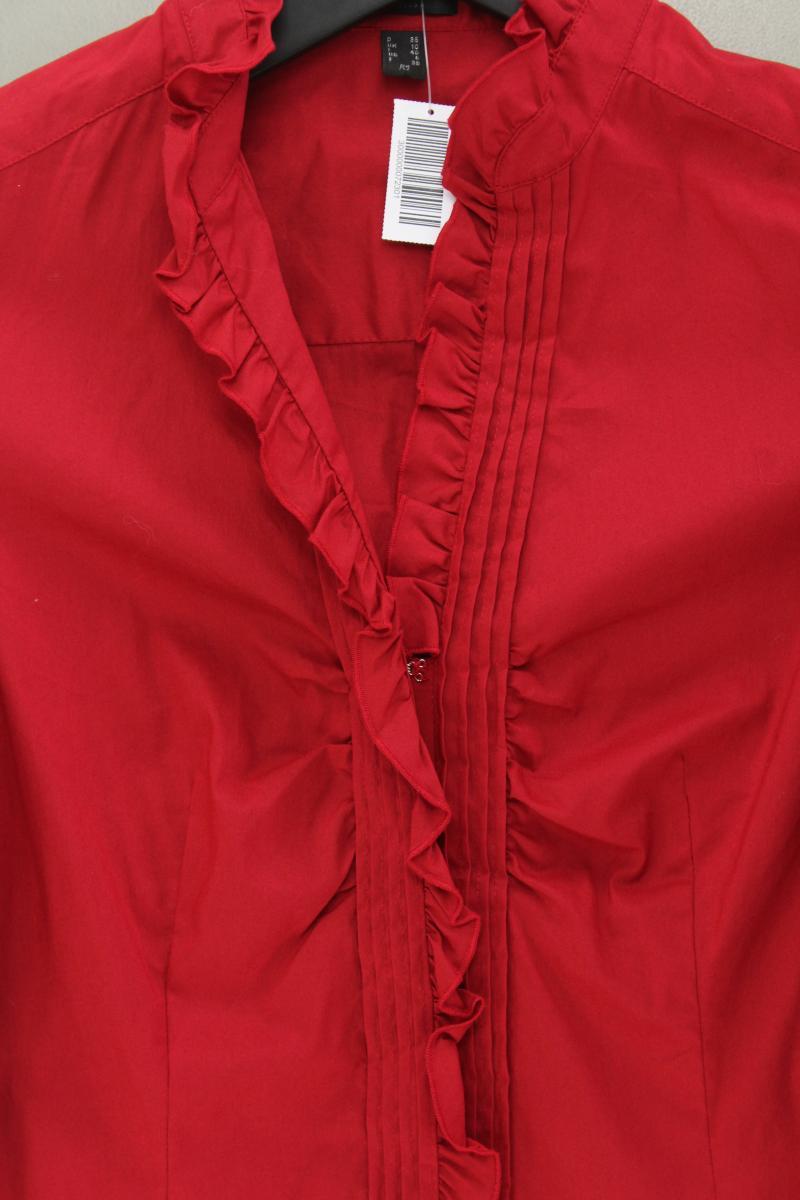Esprit Collection Rüschenbluse Gr. 36 neuwertig Langarm rot aus Baumwolle
