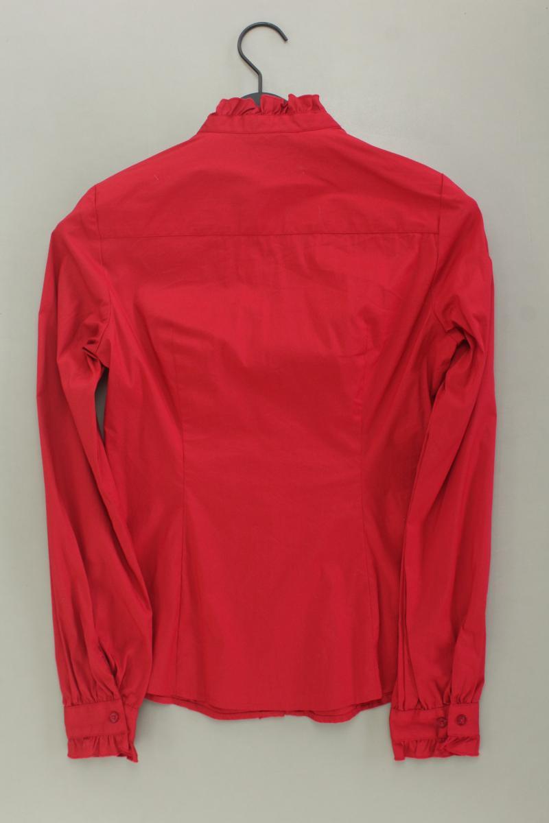 Esprit Collection Rüschenbluse Gr. 36 neuwertig Langarm rot aus Baumwolle