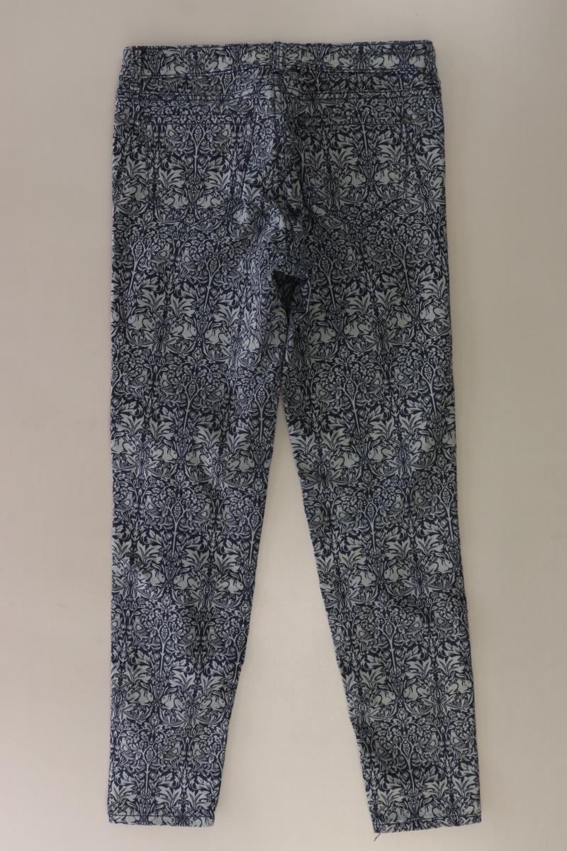 Zara Five-Pocket-Hose Gr. 38 mit Blumenmuster blau aus Baumwolle