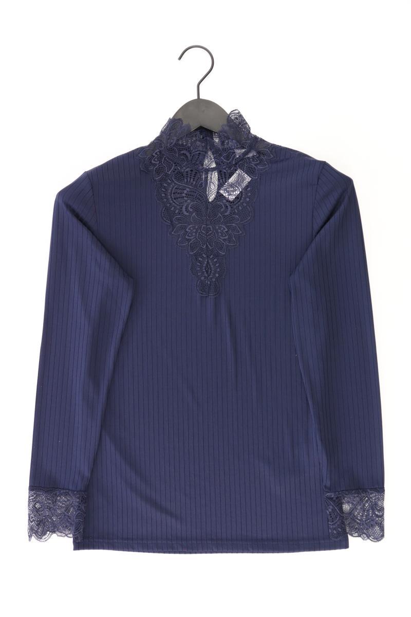 Jacqueline de Yong Shirt mit Spitze Gr. L Langarm blau aus Polyester