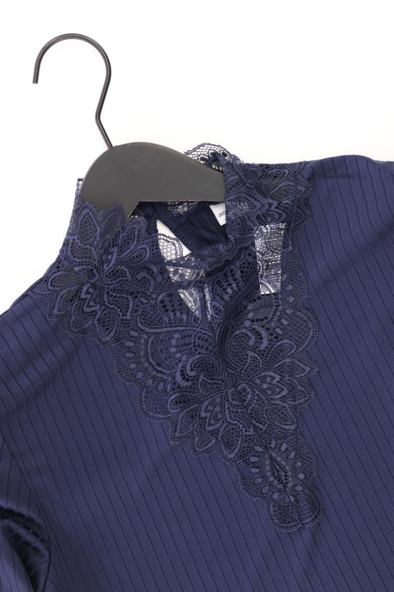 Jacqueline de Yong Shirt mit Spitze Gr. L Langarm blau aus Polyester
