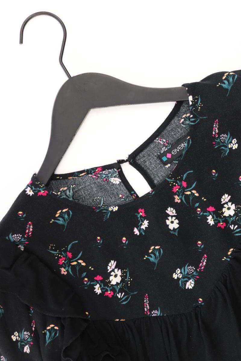 Even & Odd Rüschenbluse Gr. L mit Blumenmuster Langarm schwarz aus Viskose