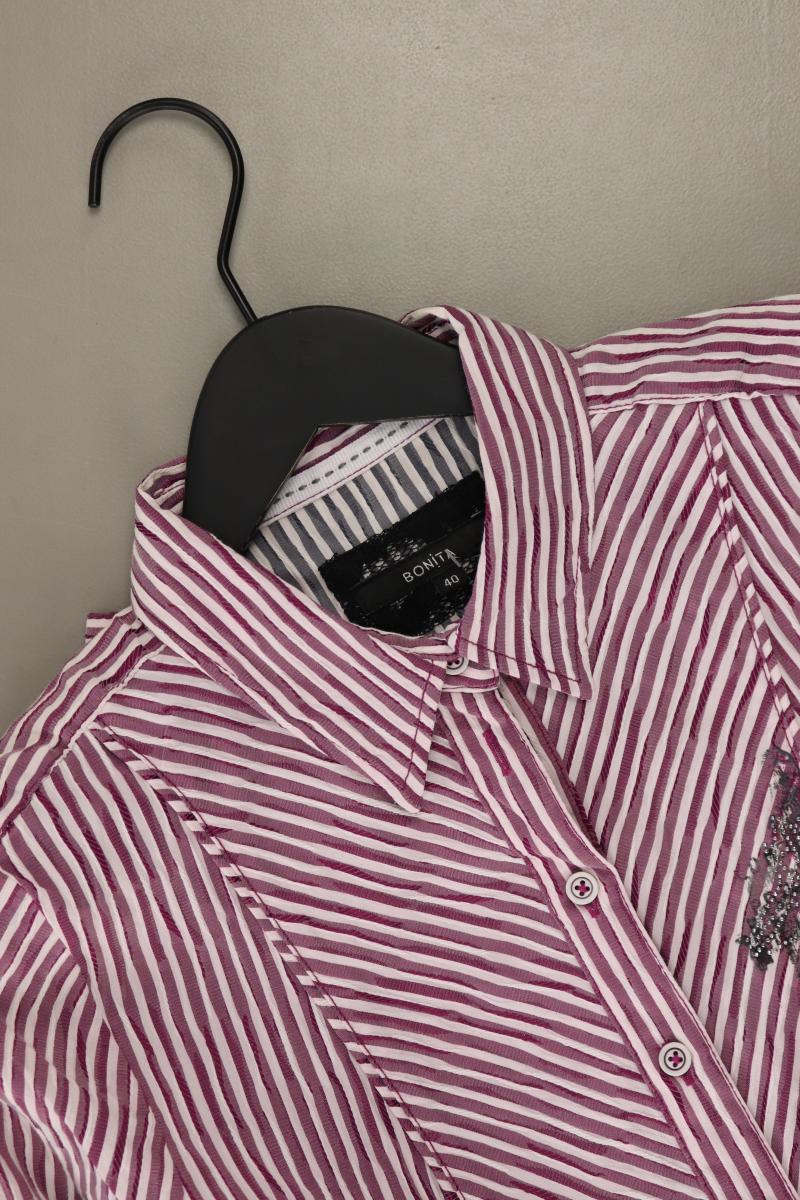 Bonita Langarmbluse Gr. 40 gestreift lila aus Polyester