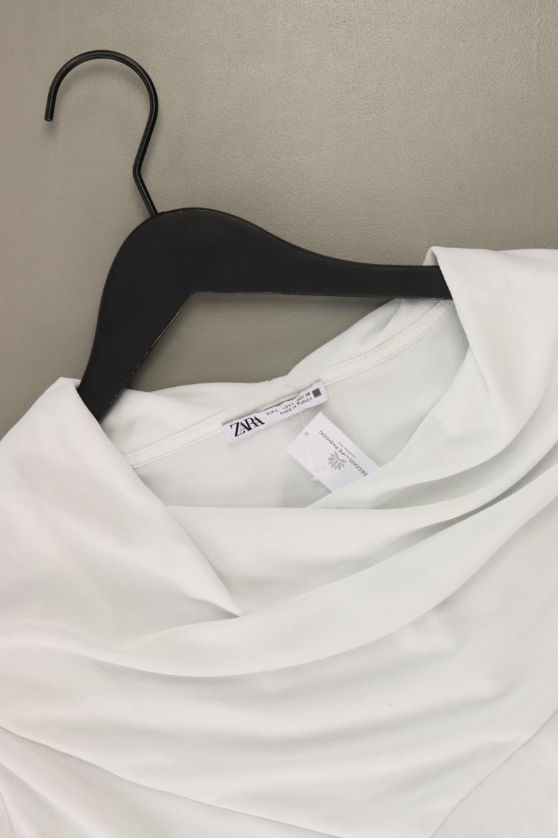 Zara Langarmbluse Gr. XL weiß aus Polyester