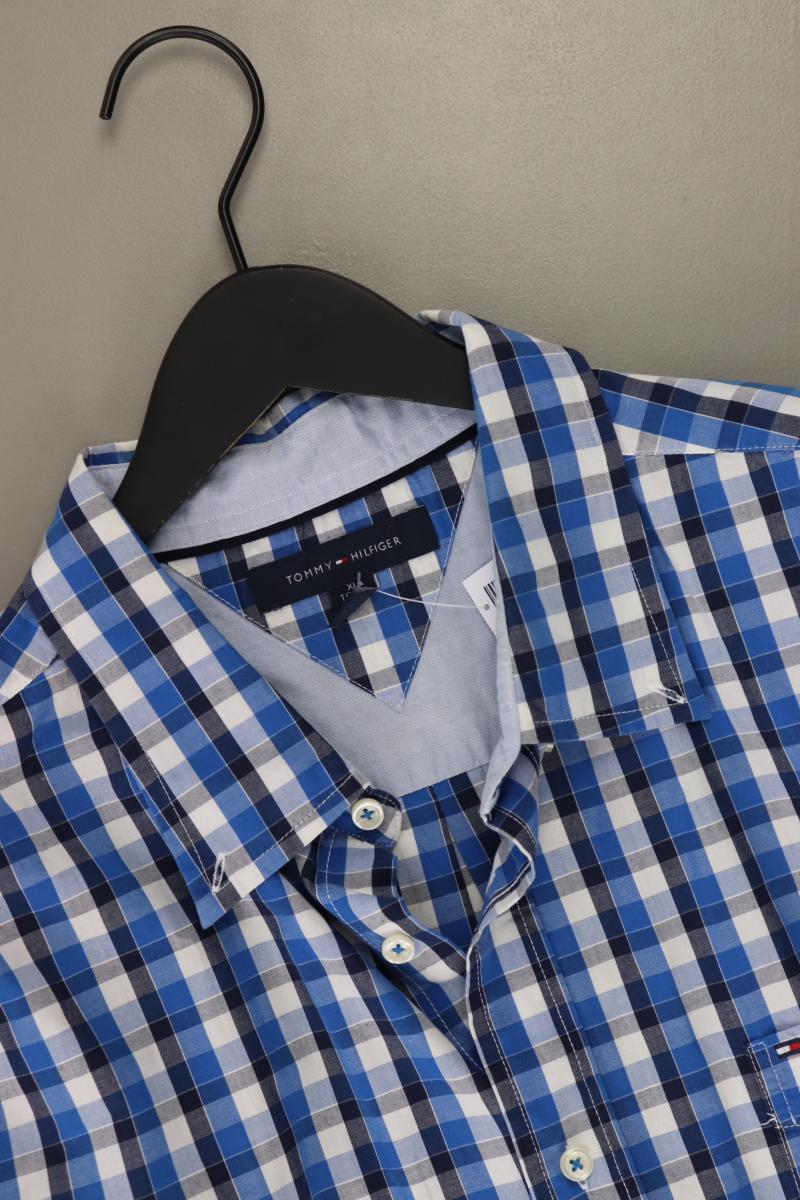 Tommy Hilfiger Karohemd für Herren Gr. XL kariert Langarm blau aus Baumwolle
