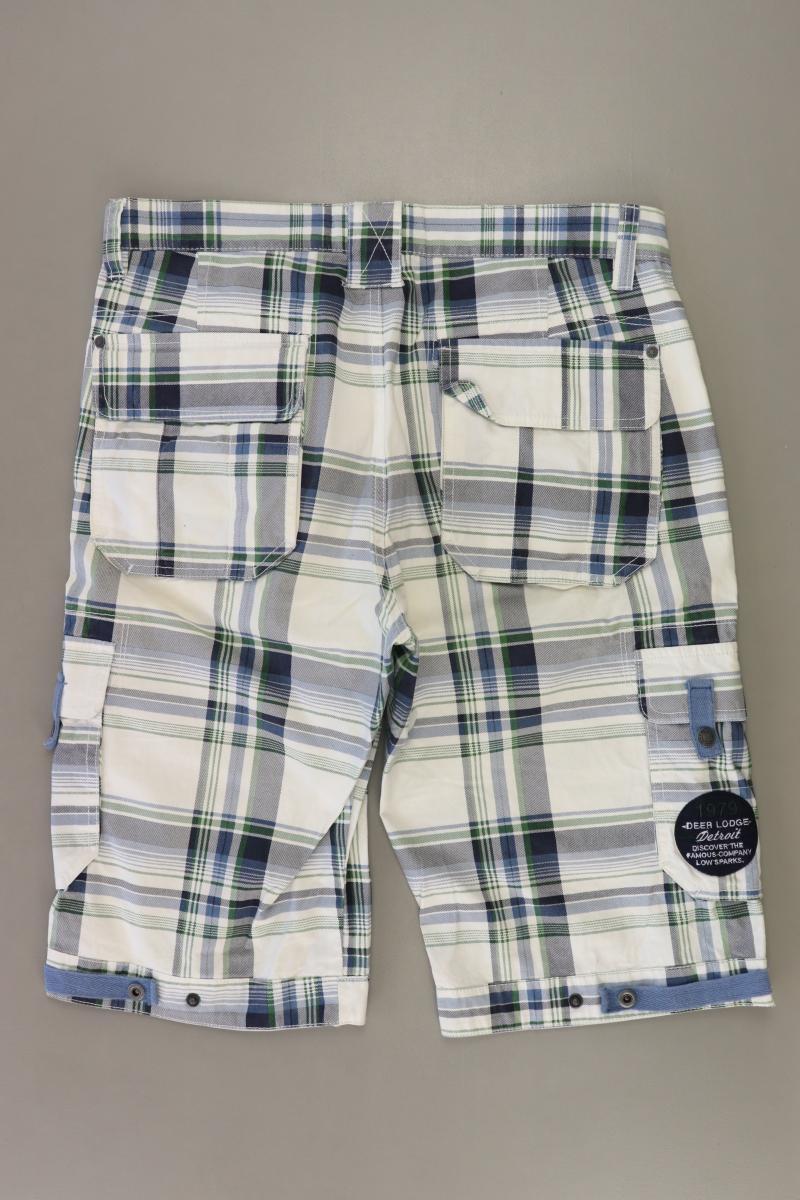Shorts für Herren Gr. W33 kariert weiß aus Baumwolle