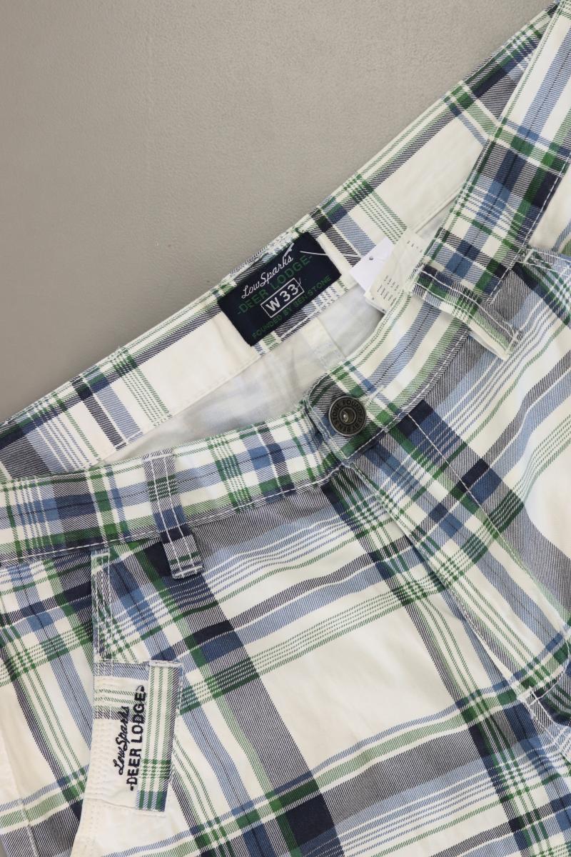 Shorts für Herren Gr. W33 kariert weiß aus Baumwolle