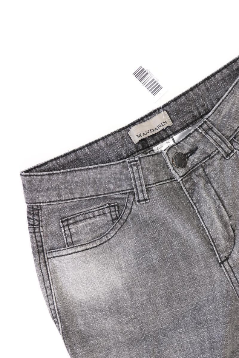 Mandarin Skinny Jeans Gr. 36 grau aus Baumwolle