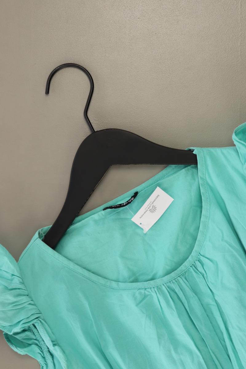 Kurzarmkleid Gr. 40 mit Pailletten türkis aus Baumwolle