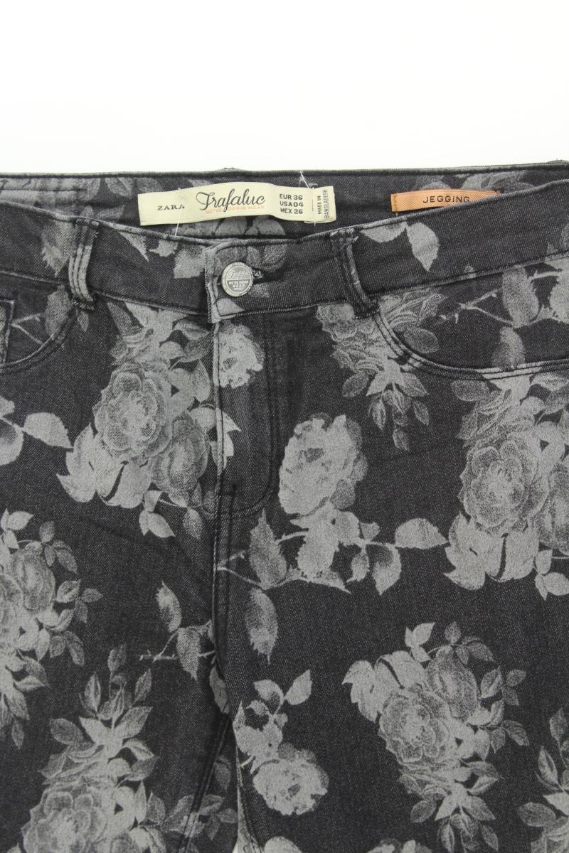 Zara Skinny Jeans Gr. 36 mit Blumenmuster grau