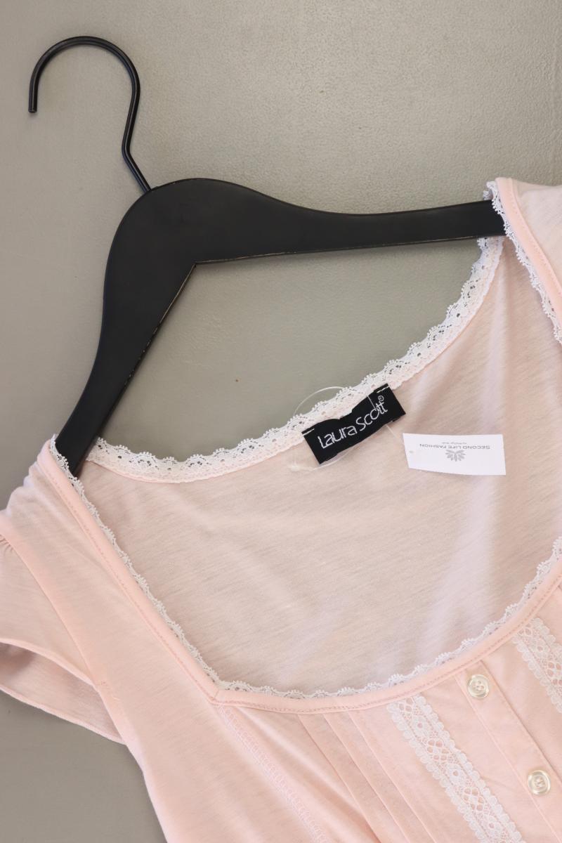 Laura Scott Kurzarmbluse Gr. 40 mit Gürtel rosa aus Polyester