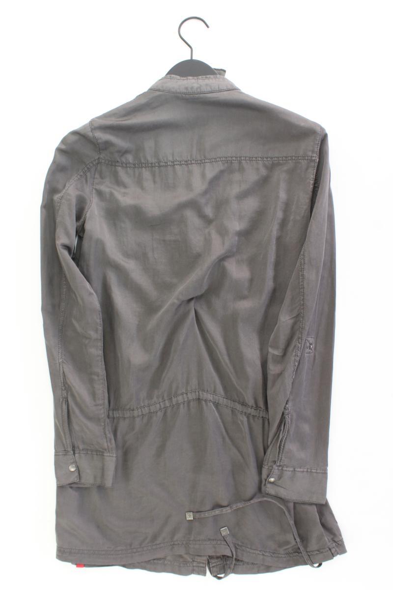 edc by Esprit Langarmbluse Gr. S mit Gürtel grau aus Baumwolle