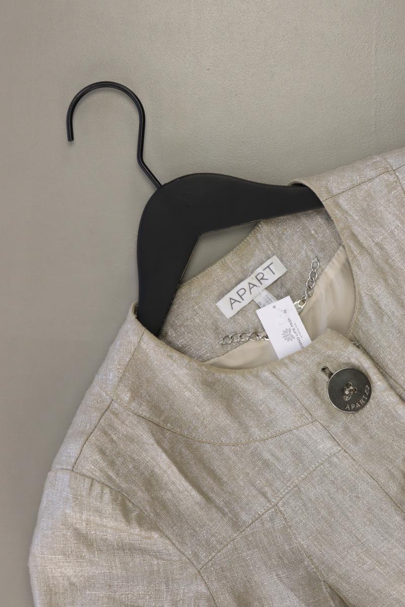 Apart Regular Cardigan Gr. 32 3/4 Ärmel silber aus Leinen