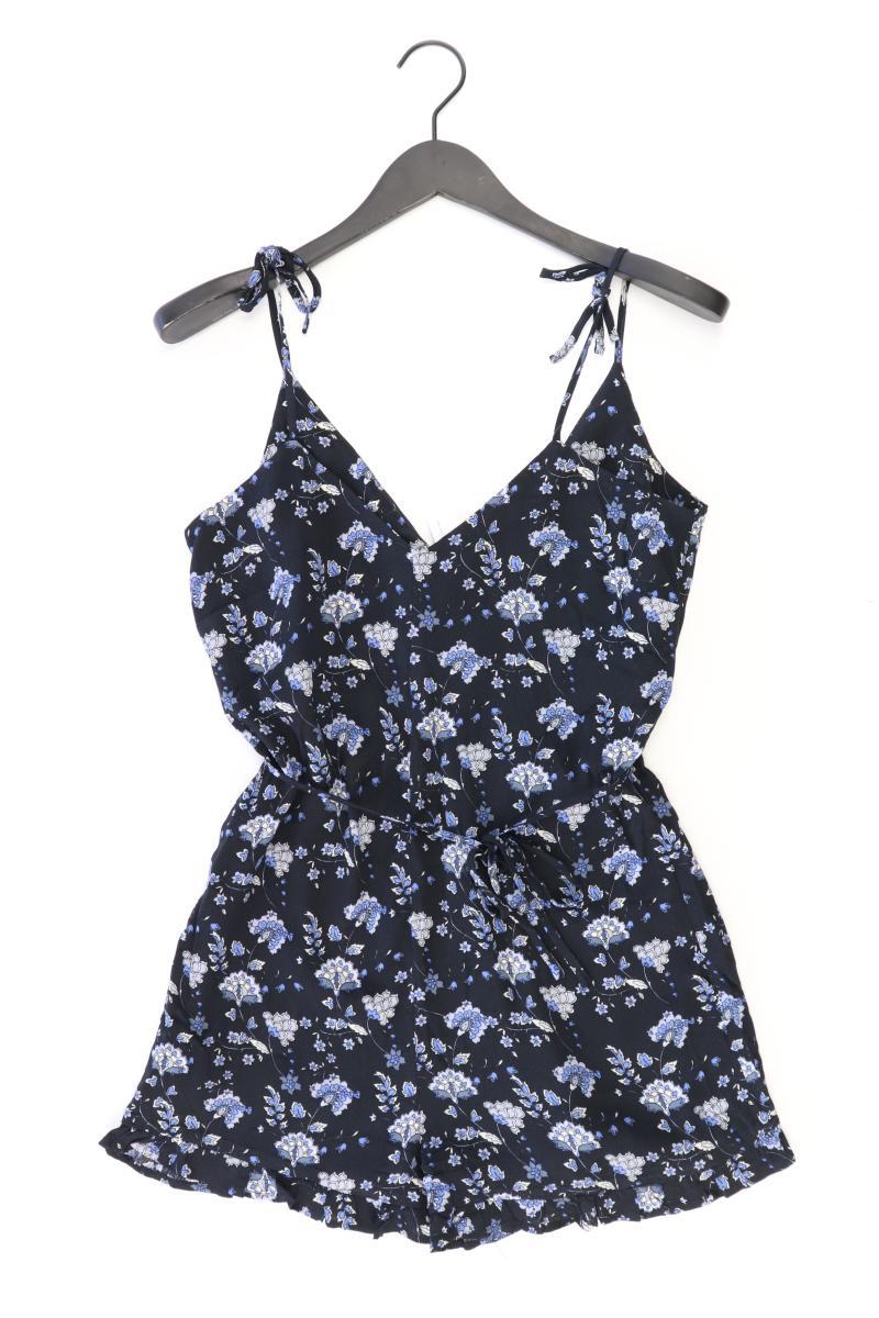 Mango Kurzer Jumpsuit Gr. S mit Blumenmuster blau