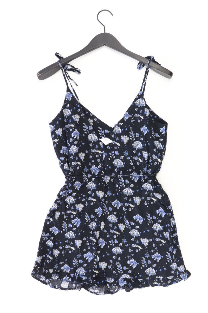 Mango Kurzer Jumpsuit Gr. S mit Blumenmuster blau