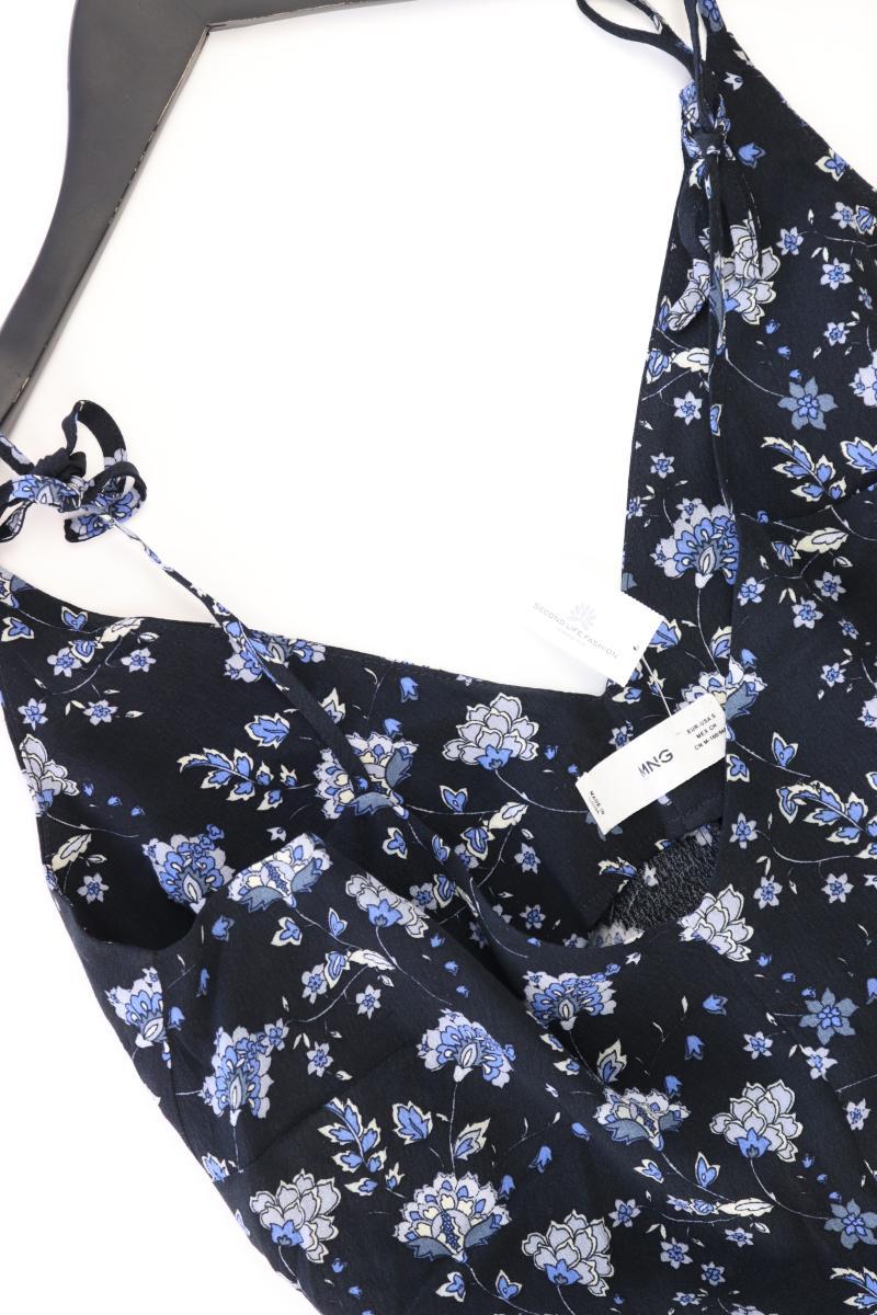 Mango Kurzer Jumpsuit Gr. S mit Blumenmuster blau