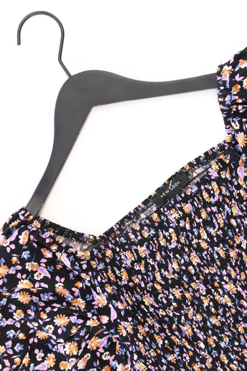 New Look Kurzarmbluse Gr. 38 mit Blumenmuster mit Carmen-Ausschnitt schwarz