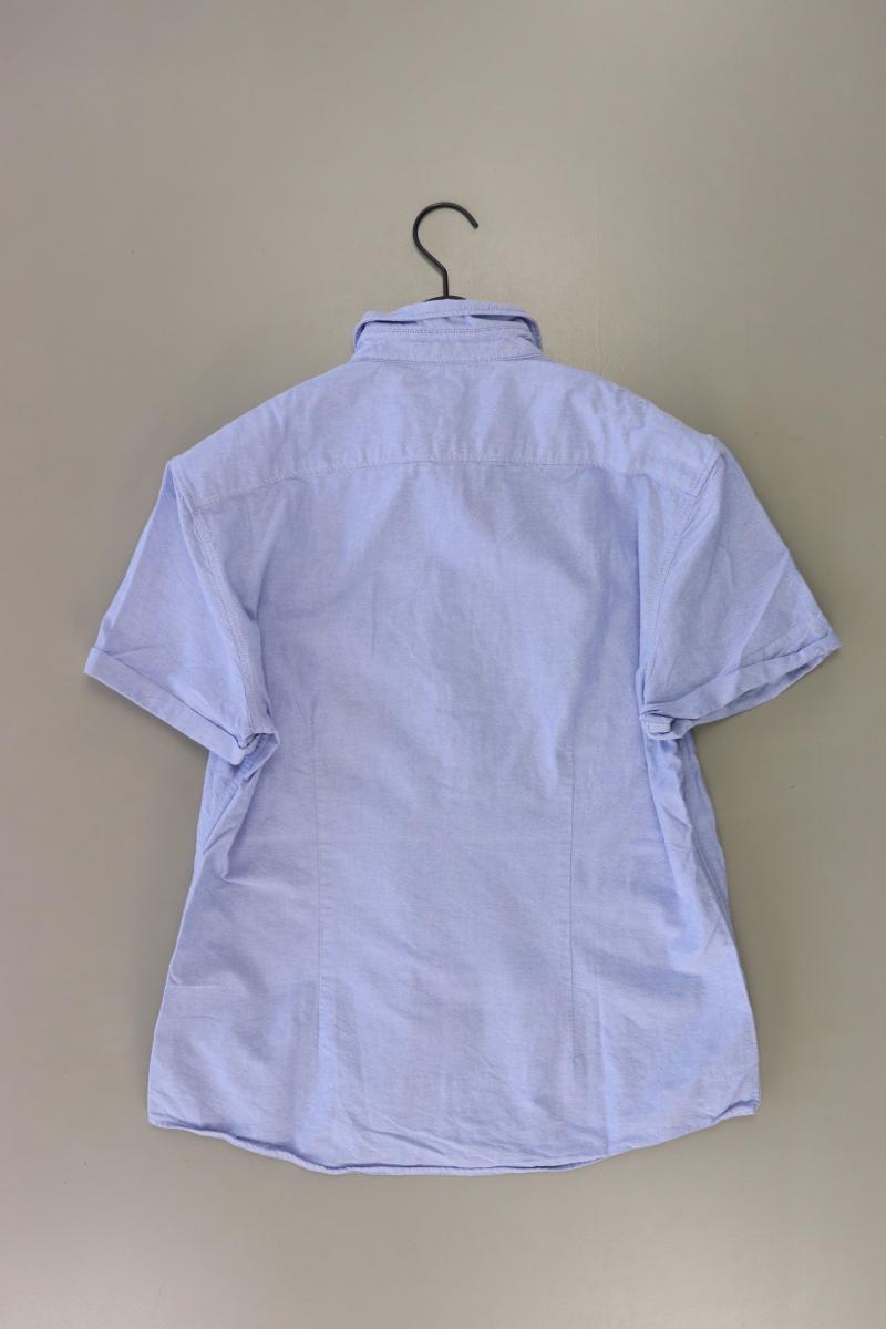 WE Fashion Kurzarmhemd für Herren Gr. L blau aus Baumwolle