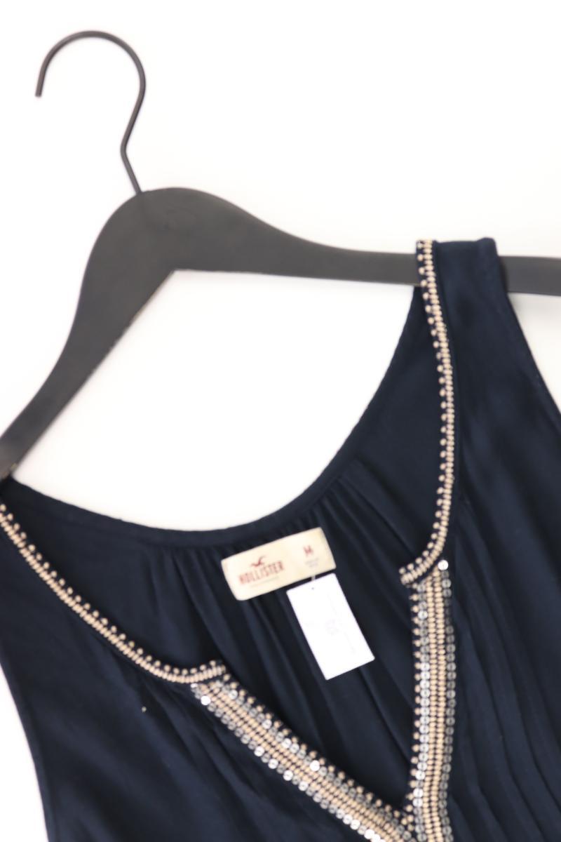 Hollister Ärmellose Bluse Gr. M mit Pailletten blau aus Viskose