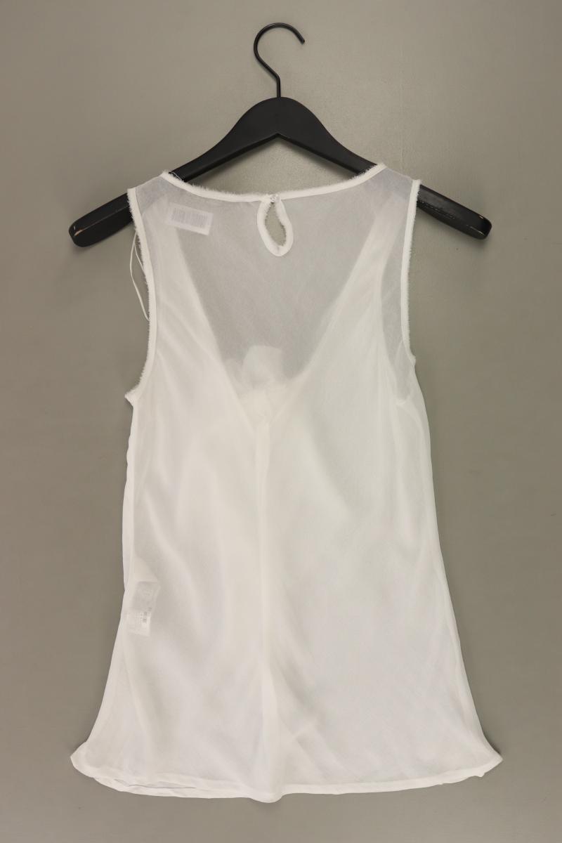 Zara Rüschentop Gr. L weiß aus Polyester
