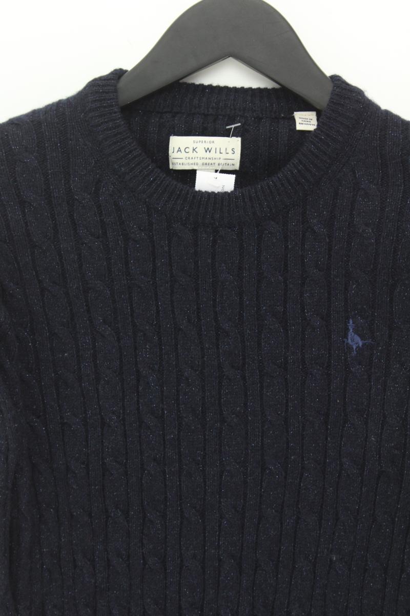 Jack Wills Zopfpullover Gr. US 4 (XS) blau aus Wolle