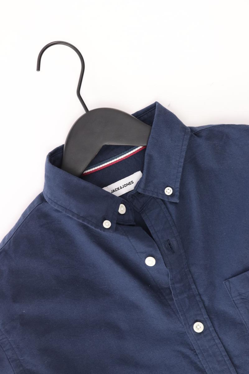 Jack & Jones Langarmhemd für Herren Gr. S neuwertig blau aus Baumwolle
