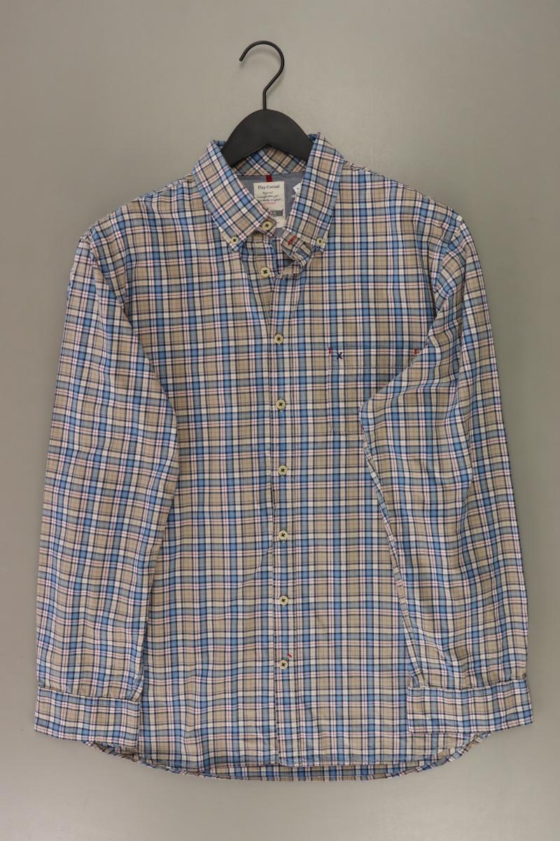 Brax Karohemd für Herren Gr. XL kariert Langarm creme aus Baumwolle
