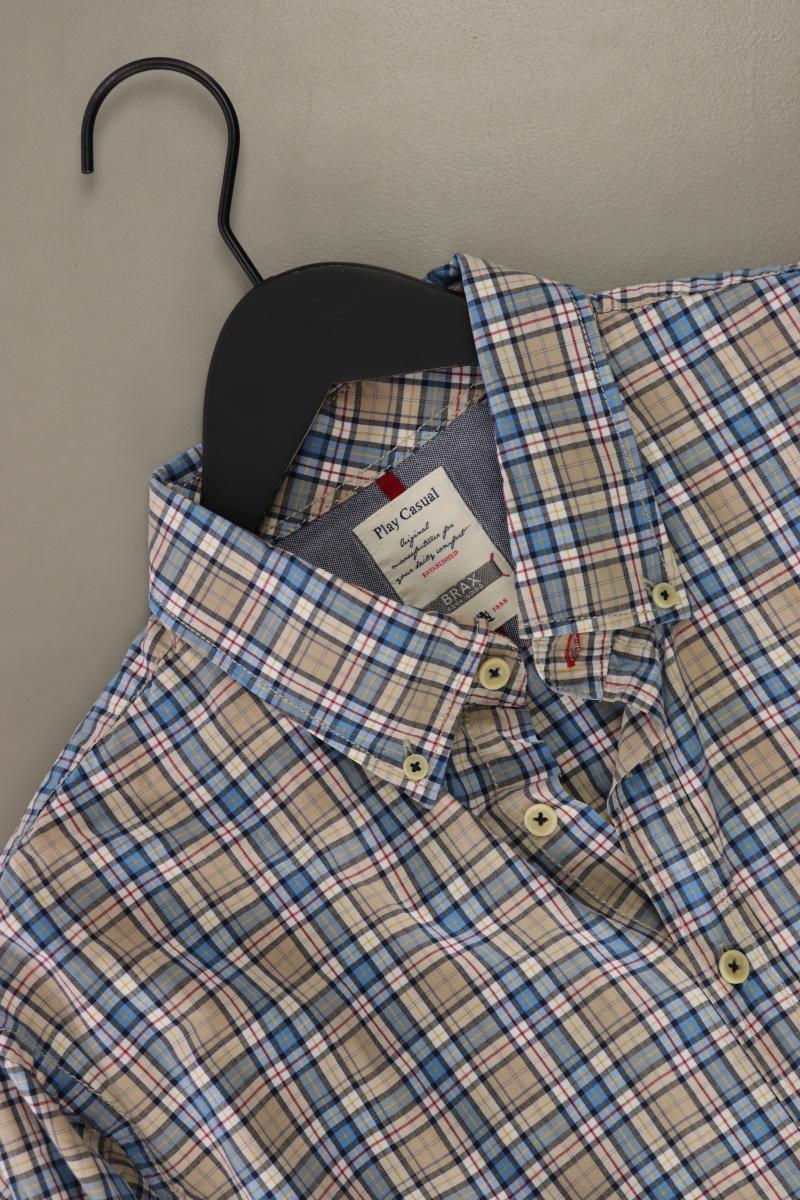 Brax Karohemd für Herren Gr. XL kariert Langarm creme aus Baumwolle