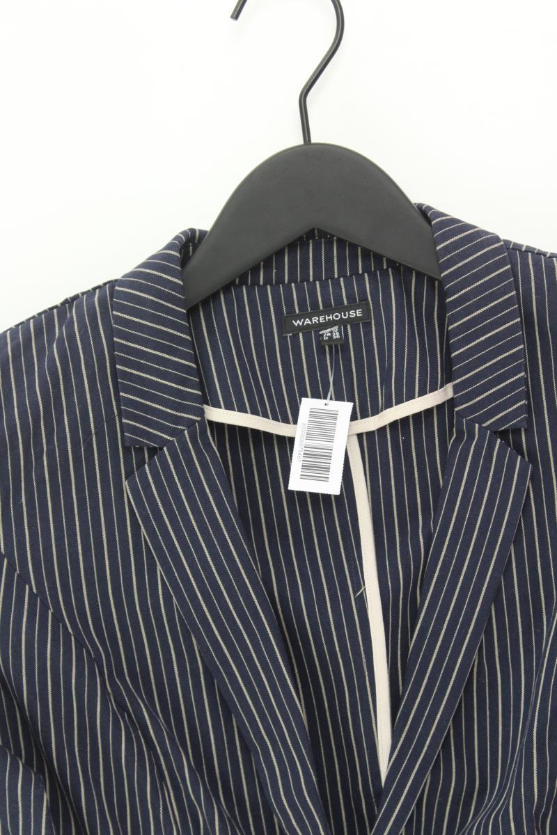 Warehouse Regular Blazer Gr. 36 gestreift blau aus Baumwolle