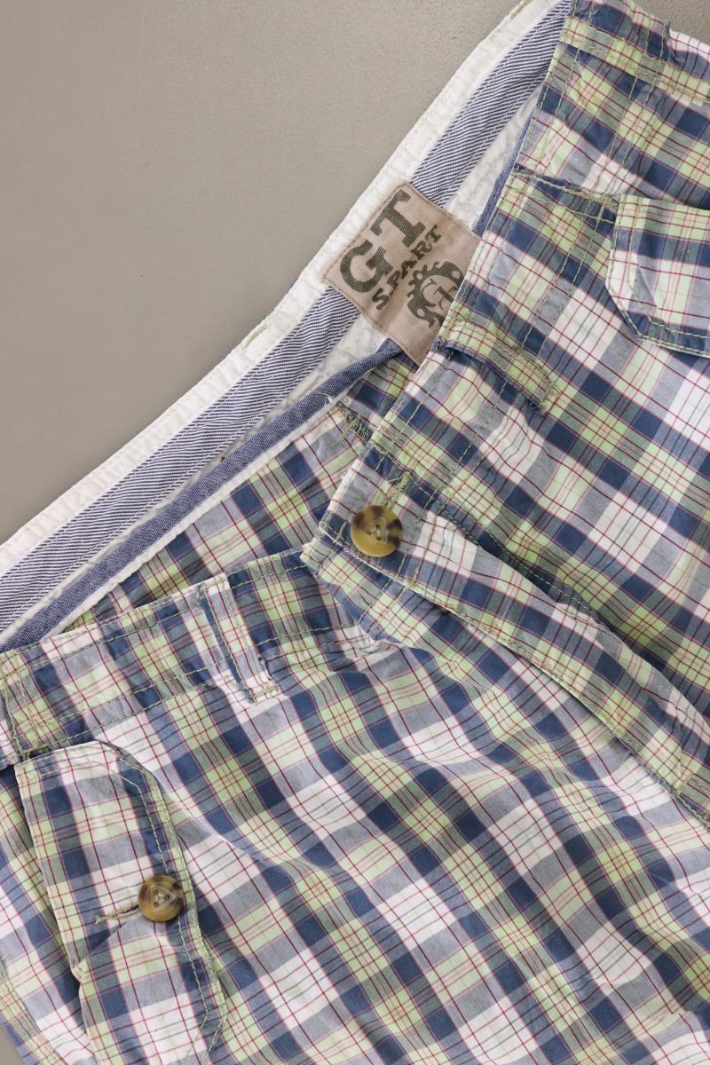 Gin Tonic Shorts für Herren Gr. W34 kariert grün aus Baumwolle