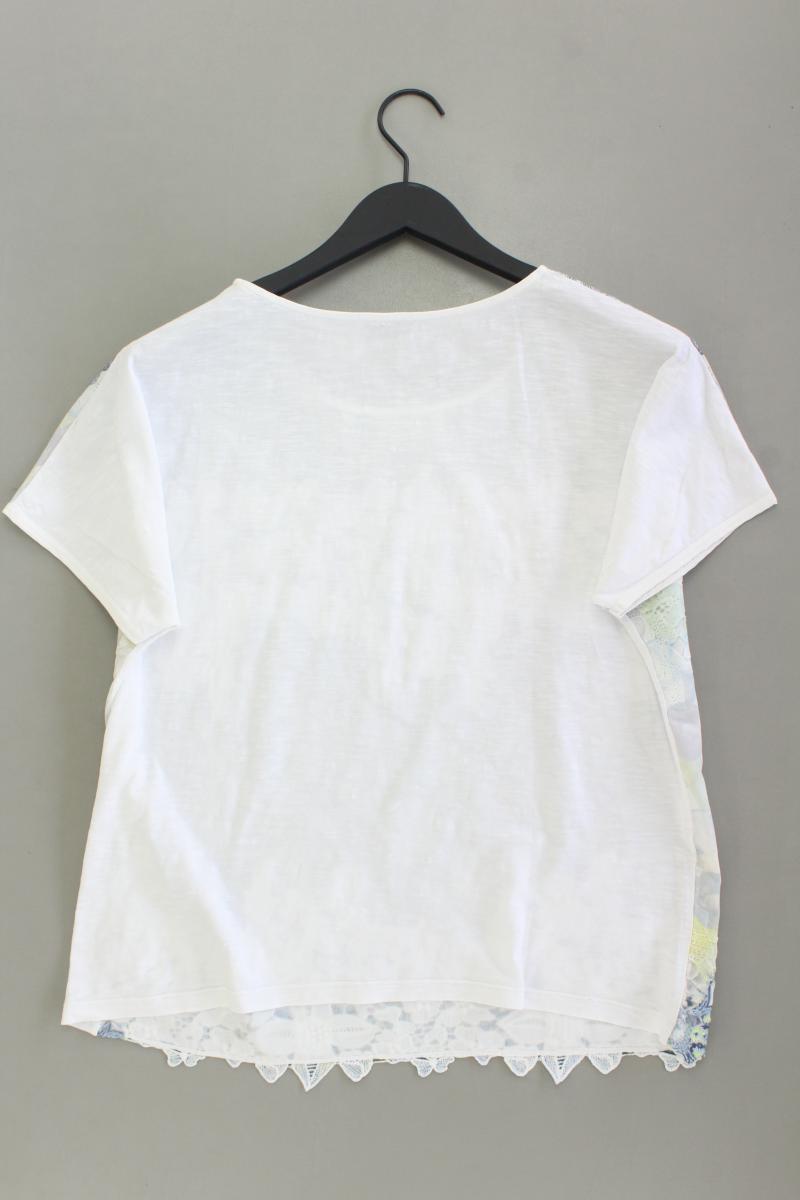 Gerry Weber Kurzarmbluse Gr. 42 geometrisches Muster weiß