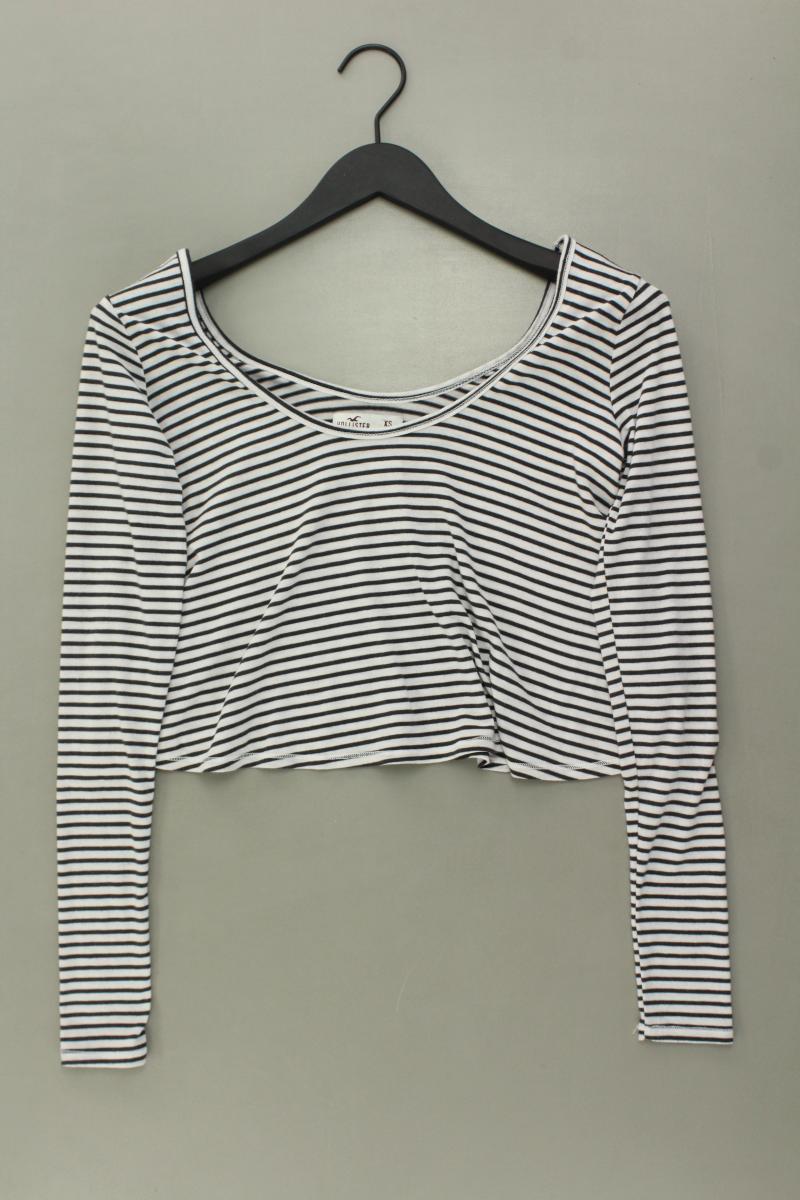 Hollister Cropped Shirt Gr. XS gestreift Langarm weiß