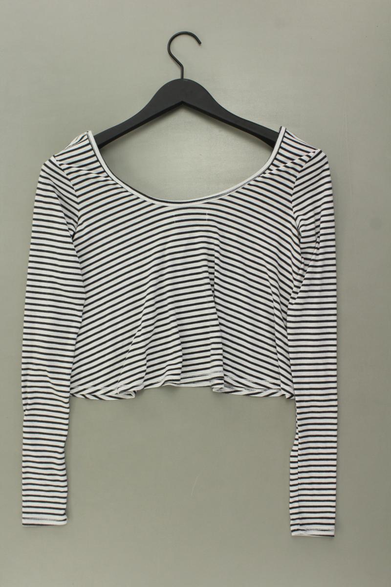 Hollister Cropped Shirt Gr. XS gestreift Langarm weiß