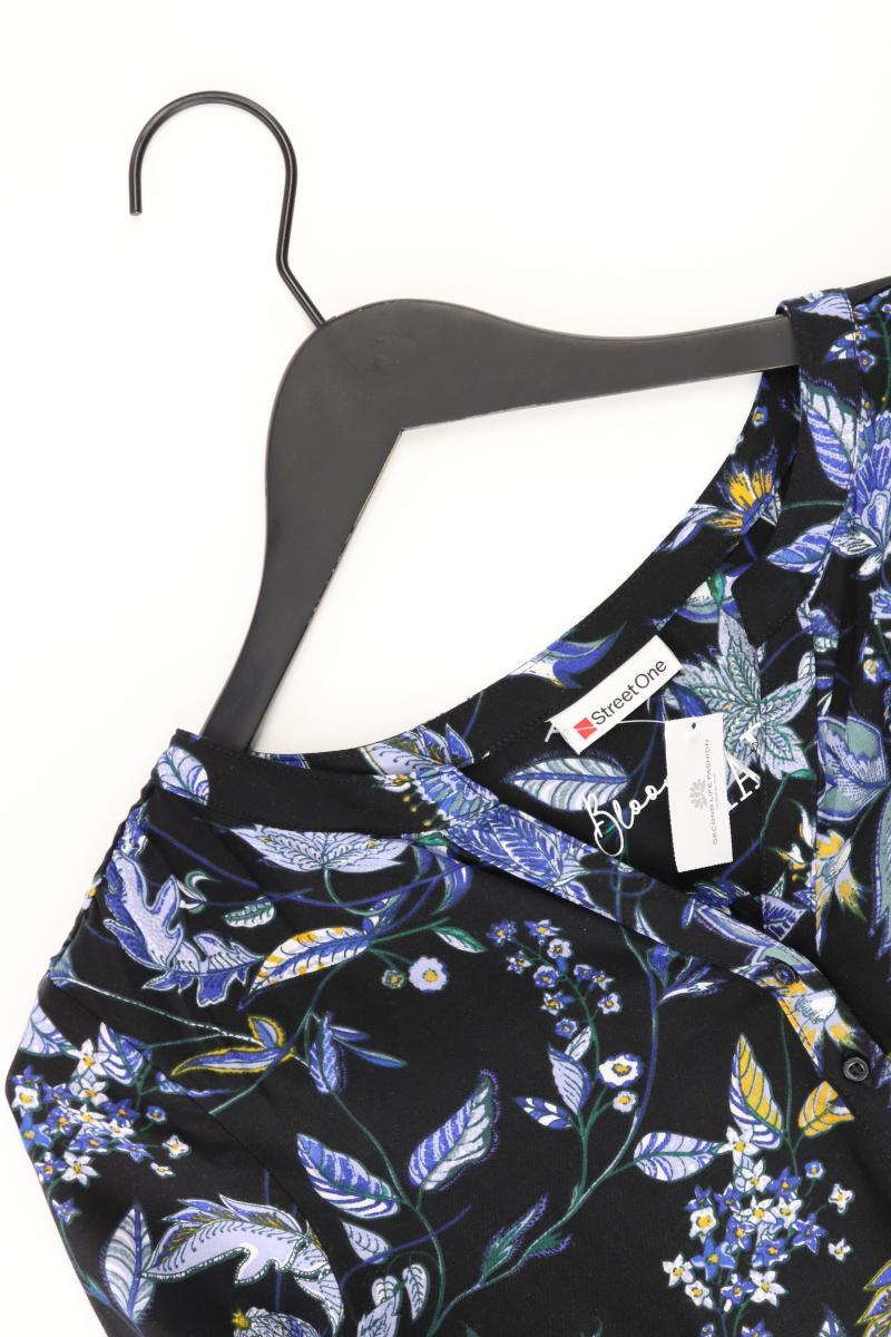 Street One Langarmbluse Gr. 36 mit Blumenmuster blau aus Viskose