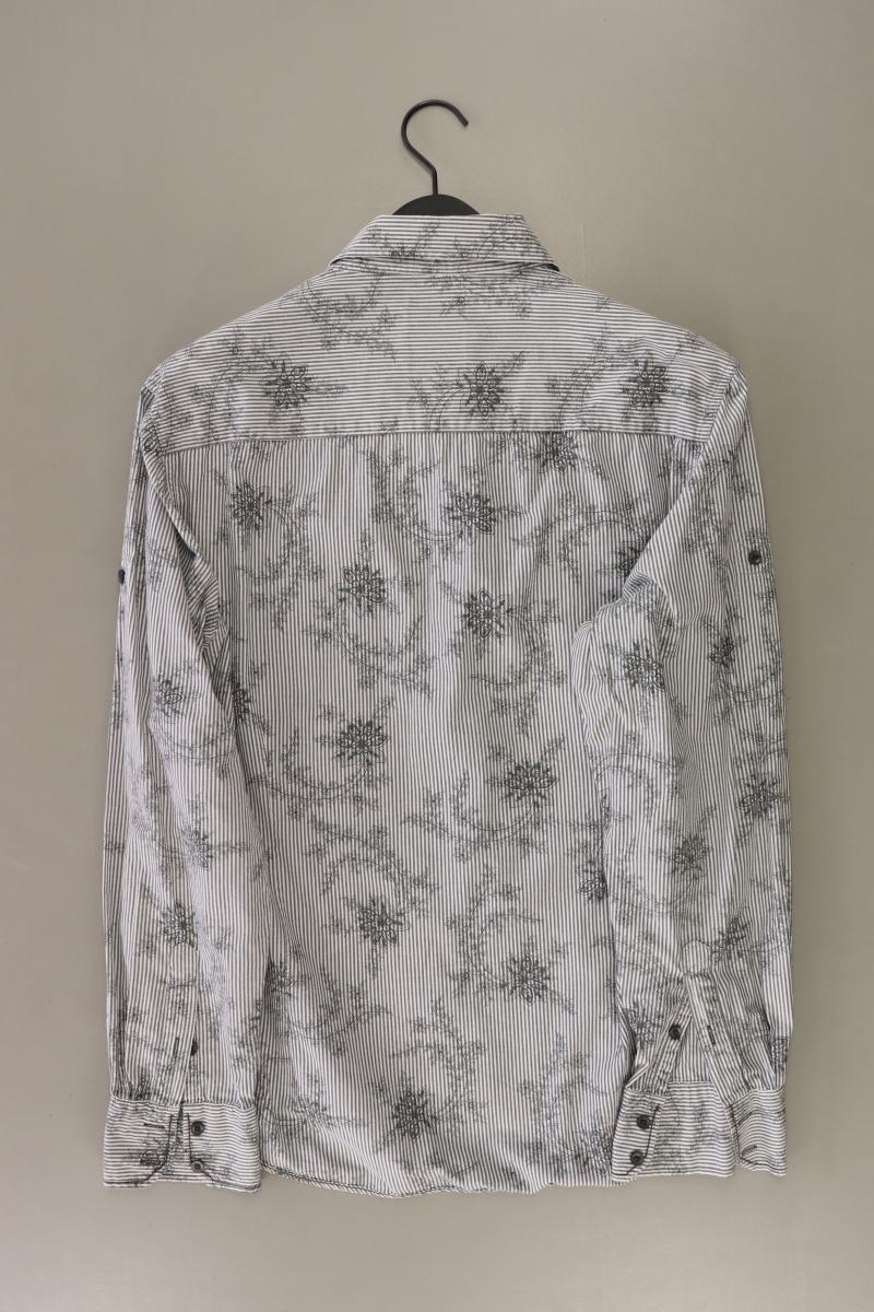 Jack & Jones Langarmhemd für Herren Gr. XL gestreift grau aus Baumwolle