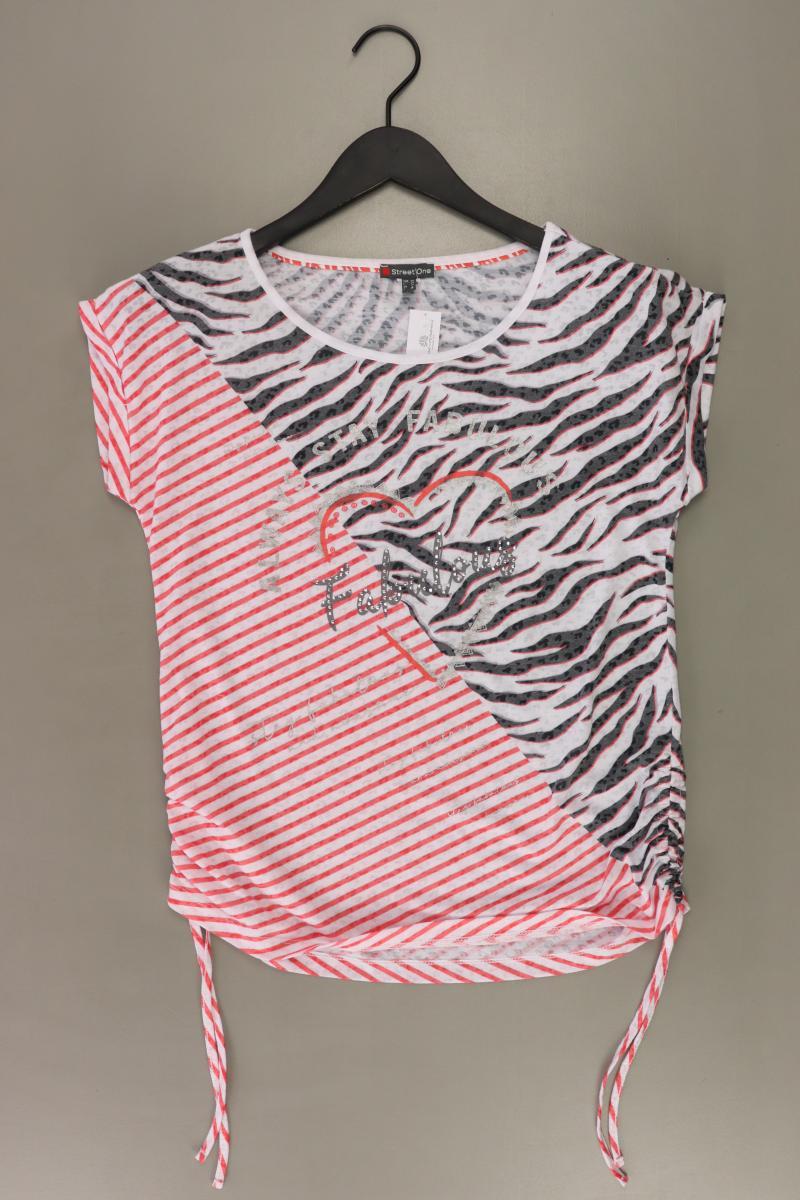 Street One Printshirt Gr. 36 Kurzarm weiß