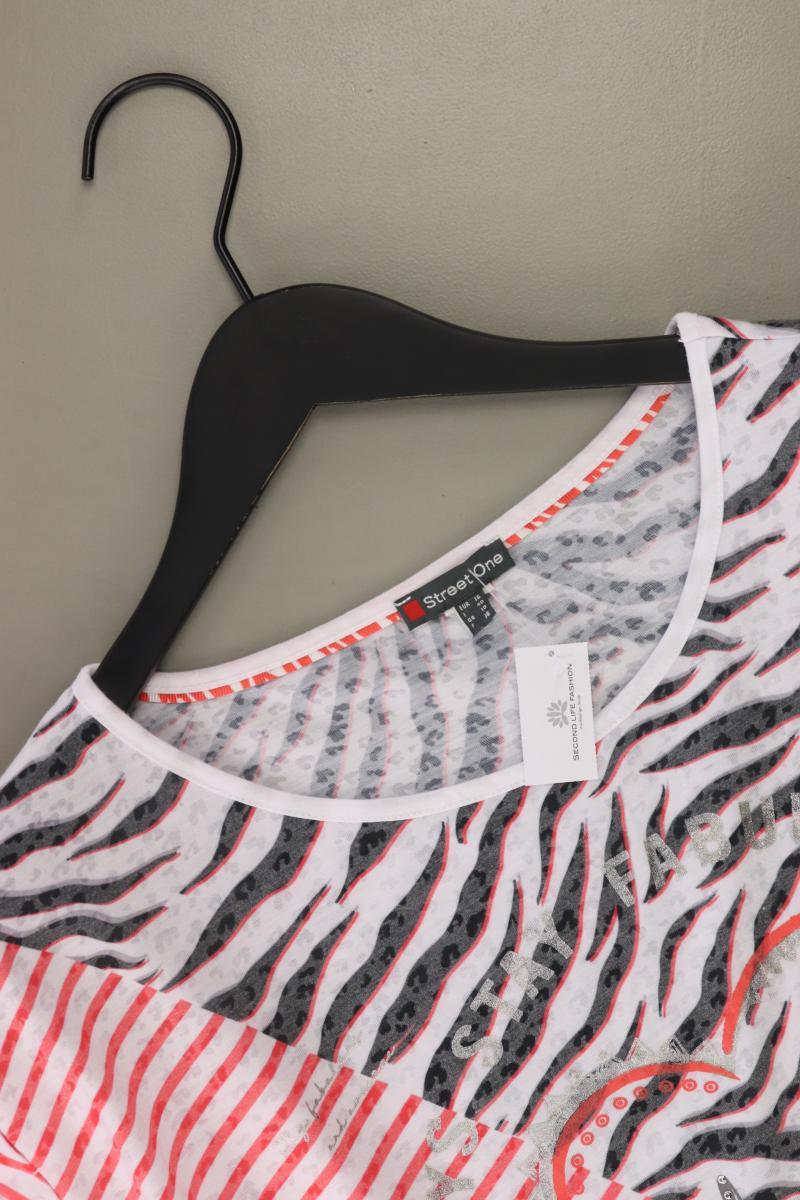 Street One Printshirt Gr. 36 Kurzarm weiß