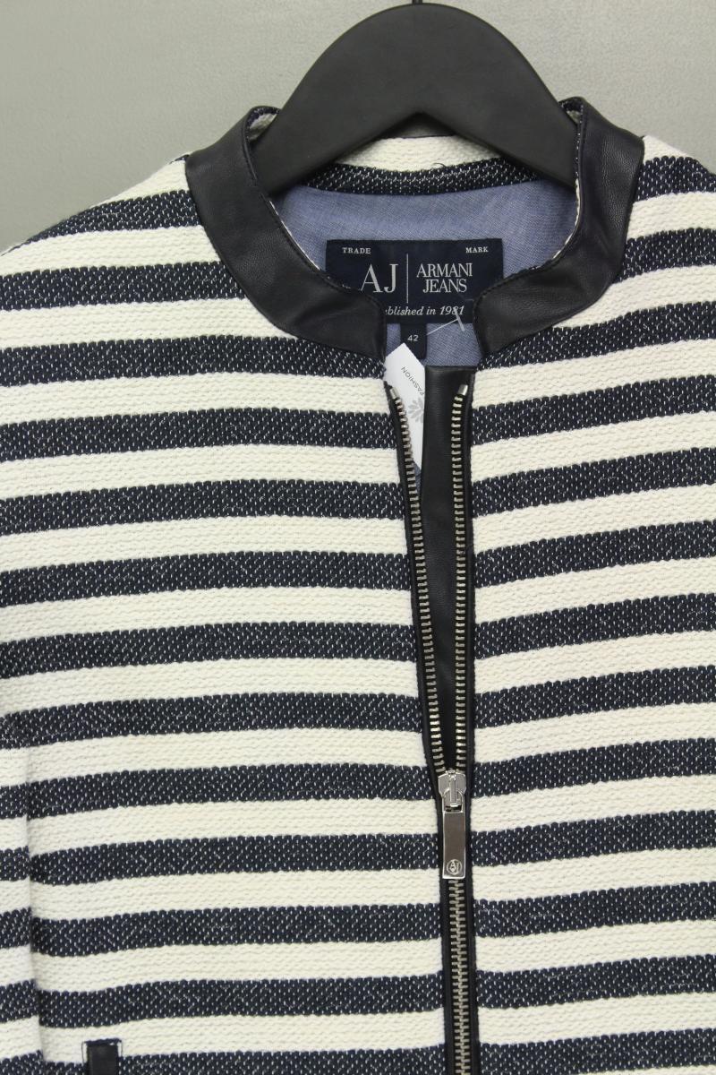 Armani Jeans Kurzjacke Gr. IT 42 (S) gestreift neuwertig blau aus Baumwolle