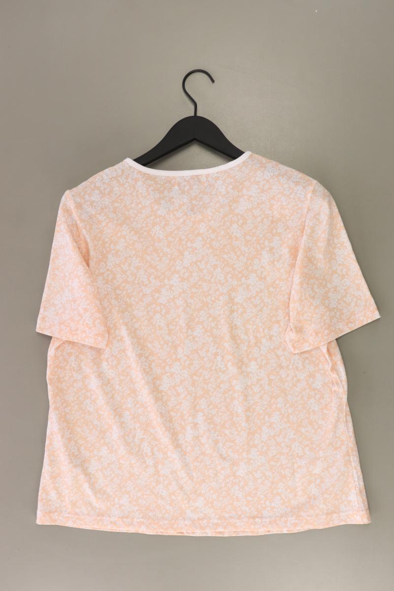 Helena Vera Printshirt Gr. 44 mit Blumenmuster Kurzarm orange aus Polyester