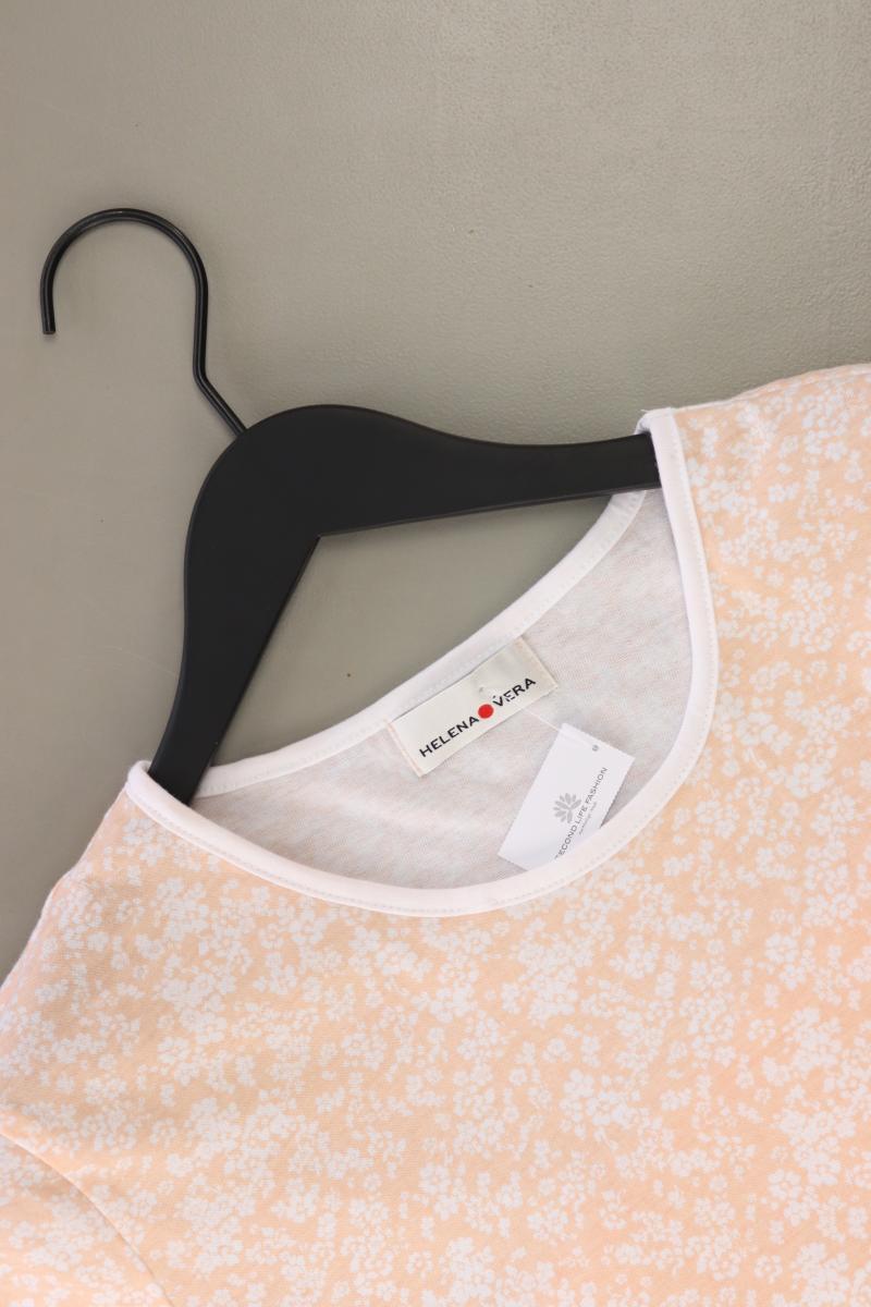 Helena Vera Printshirt Gr. 44 mit Blumenmuster Kurzarm orange aus Polyester