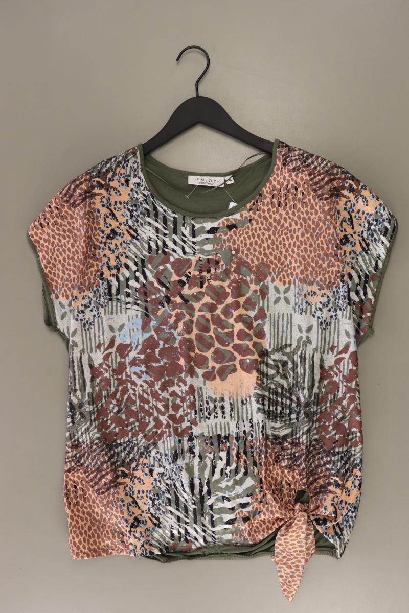 Enjoy Life Printshirt Gr. XL Kurzarm olivgrün aus Polyester
