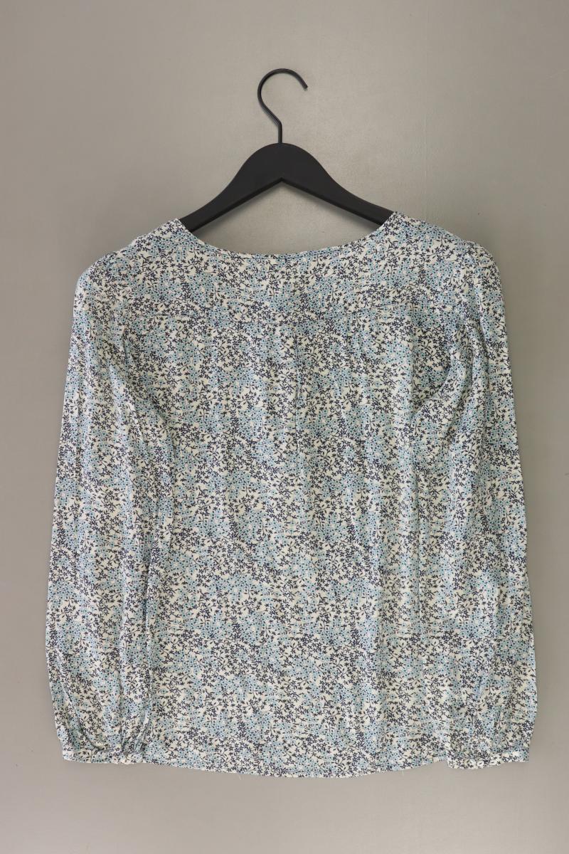 Esprit Langarmbluse Gr. 38 mit Blumenmuster blau aus Viskose
