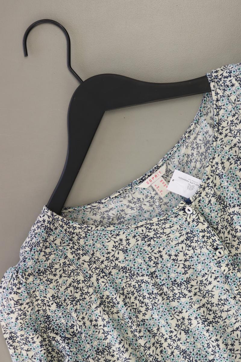 Esprit Langarmbluse Gr. 38 mit Blumenmuster blau aus Viskose