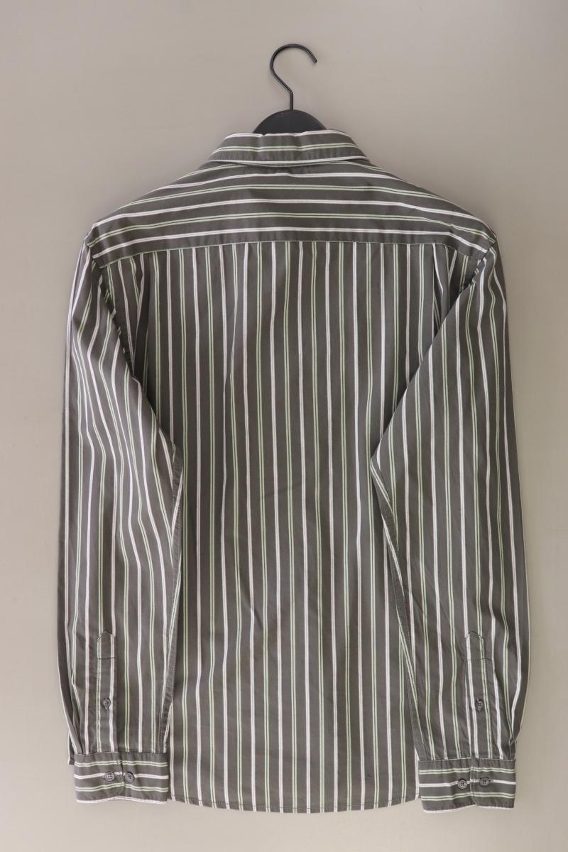 Esprit Langarmhemd für Herren Gr. M gestreift grün aus Baumwolle